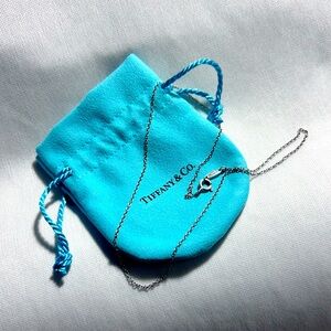 Authentic Tiffany & Co. 925 Silver Necklace with Pouch, Box & Gift Bag